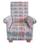  Armchair Adult Chair Clarke Elephants Fabric Pastel Pink Blue Nursery Flowers
