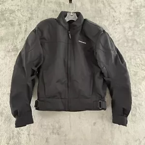 First Gear Mesh Tex Motorcycle Jacket Mens M Black Padded Full Zip Hypertex - Picture 1 of 10