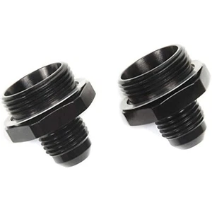 Russell 640223 Black Carb Inlet Fittings 2pcs Holley Dual Feed -6AN to 7/8"-20 - Picture 1 of 1