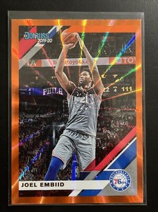 2019-20 Donruss Orange Laser Joel Embiid #153 Philadelphia 76ers
