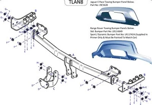 Barra de remolque automotriz de brida fija Towtrust para Jaguar E Pace SUV 2017-en adelante - Imagen 1 de 8