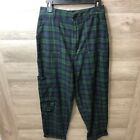 Asos Mens Size 8 Green Flannel Cargo Pants New