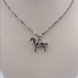 Sterling Silver 925 Italy horse pendant & necklace 20”chain New Western Cowgirl - Picture 1 of 9