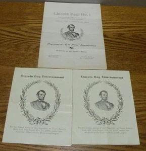 Agosto 1903 Gran Ejército de la República Programa Calendario Lincoln Post No. 1  - Imagen 1 de 6