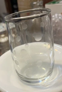 Vintage Etched Polka Dot Juice Glasses,  3 1/2" Tall, 8 available - Picture 1 of 2