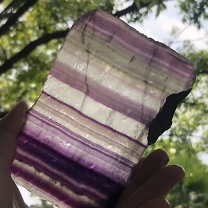 192gr AMAZING SLICE NATURAL RAINBOW FLOURITE, HEALING GEMSTONE - Picture 1 of 6