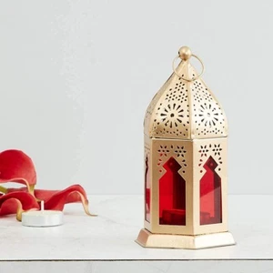 Moroccan style, Hanging glass Tealight Candle Holder Lantern for Home & Garden - Picture 1 of 9