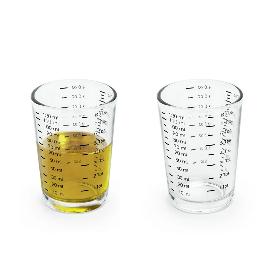 Mini vaso de medición líquido y seco multiusos, juego de 2 tazas de 4 onzas... Foto 1 de 4
