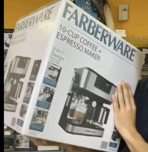 FARBERWARE, 10 - CUP COFFEE + ESPRESSO MAKER 2 IN 1 DESIGN! TOUCH SCREEN PANEL - Picture 1 of 1