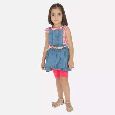 Falda vaquera de niña Mayoral denim con tirantes 110 - Imagen 1 de 4