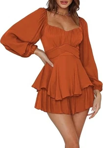 Fixmatti Women Boho Romper Off Shoulder Ruffle Chiffon Shorts Jumpsuit Playsuits - Picture 1 of 1