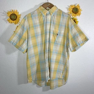 Duck Head White Yellow Blue Button Pocket Shirt Size XL Mens - Picture 1 of 8