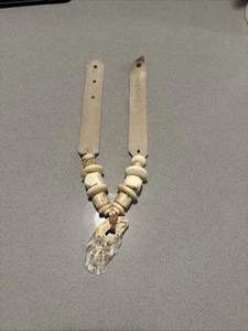 "Collar de cuerno de gamuza boho grueso Twine & Twig cuentas grandes tono tierra 26""" - Imagen 1 de 3