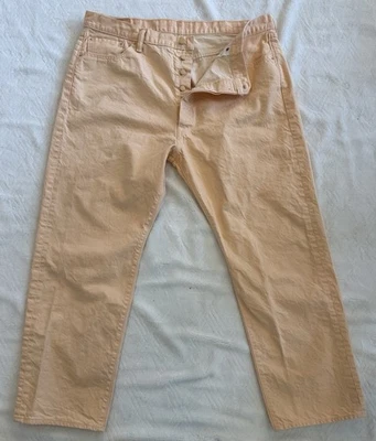 Levis 501 Button Fly Jeans Men's 44 X 32 Peach - Image 1 of 4
