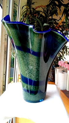 XL Große schwere Glas Vase - JOZEFINA KROSNO - dekoratives  - Höhe 33cm - 2,1 kg - Bild 1 von 4