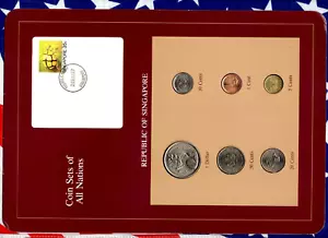 Coin Sets of All Nations Singapore 1981-1987 UNC $1 1981 50,20,10,5 cents 1987 - Picture 1 of 4