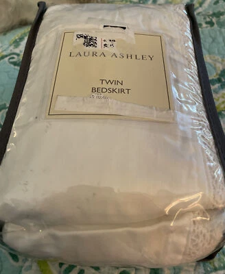 Laura Ashley Twin White Crochet Trim Bedskirt New 14.5” Drop - Image 1 of 2
