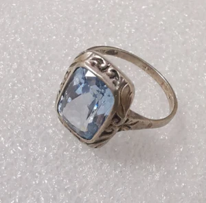 Antiker Silber Ring mit Spinell-Stein 835er Silber ohne OVP RG 53 - Picture 1 of 24