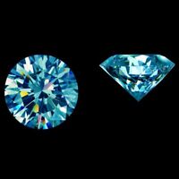 Pair of Blue Loose Moissanite Round Brilliant Cut 5.00 mm to 10.00 mm VVS Grade