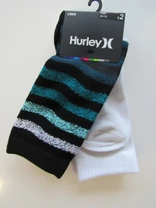Hurley Boys 2 Pack Crew Socks 5Y-7Y  Nwt - Picture 1 of 4