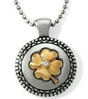 NWT Brighton CHERISHED LUCKY Gold Silver Charm Petite Shamrock Necklace MSRP $48
