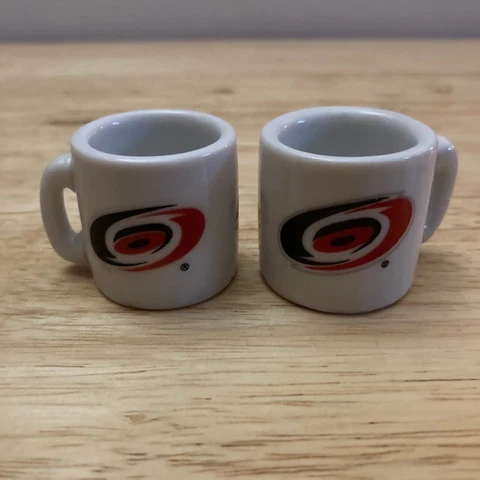 [Lot of 2] CAROLINA HURRICANES Logo NHL "Cup Crazy" Team 1.25" Mini Mugs Cover