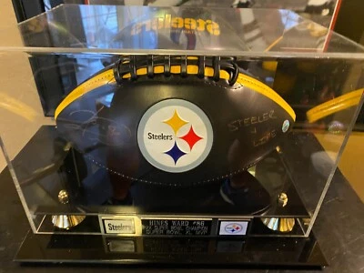 Hines Ward Signed Pittsburgh Steelers Logo Football With Case / COA - Image 1 of 4