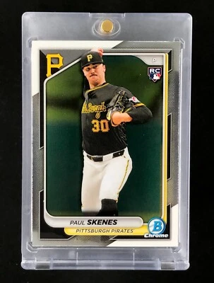PAUL SKENES CHROME ROOKIE CARD Topps Bowman Chrome 2024 - PIRATES - Image 1 of 4