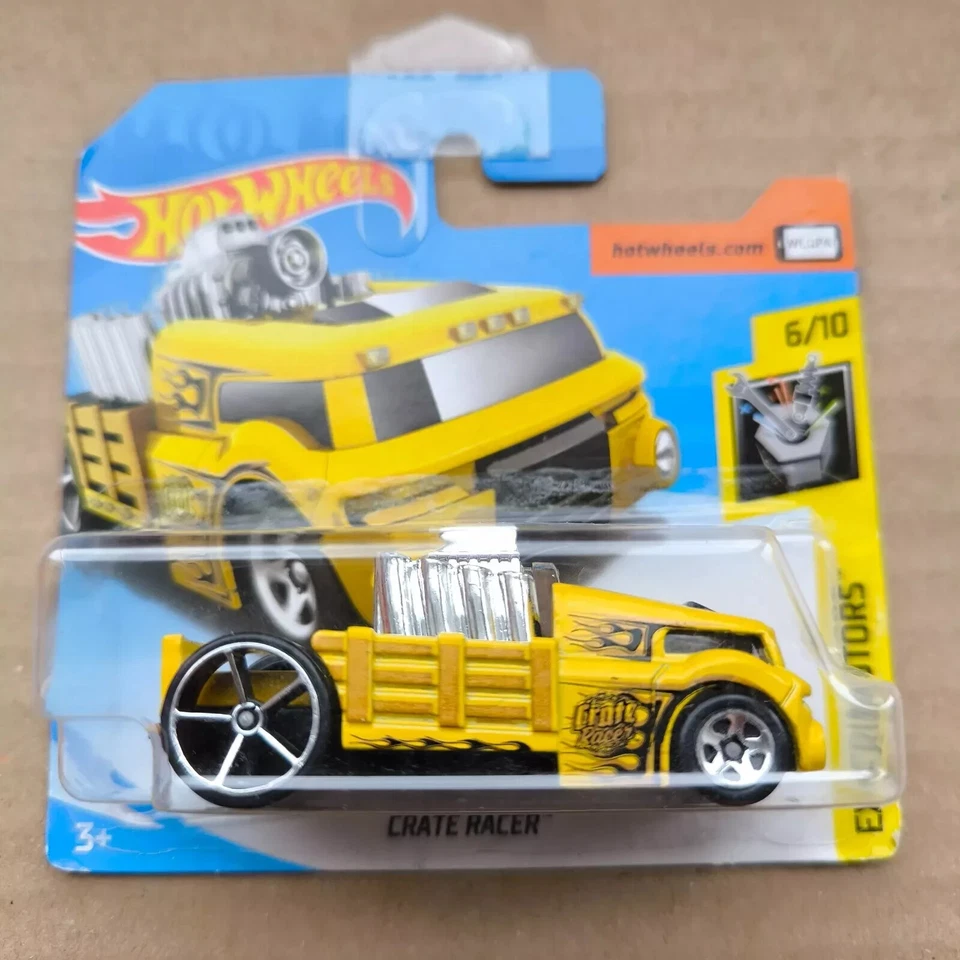 Hot Wheels SHORT CARD 2018 HW EXPERIMOTORS CRATE RACER YELLOW 6/10 - Image 1 of 1