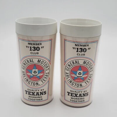 Par (2) de vasos vintage GM Assembly Division Arlington TX Thermo-Serv "130" Foto 1 de 4