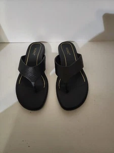 Vionic Agave Comfort Toe Post Sandal Suede Black Size 11 $130 - Picture 1 of 6