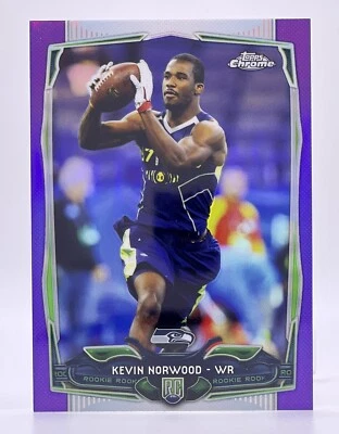 2014 Topps Chrome Purple Refractor #142 Kevin Norwood RC Seattle Seahawks - Image 1 of 2