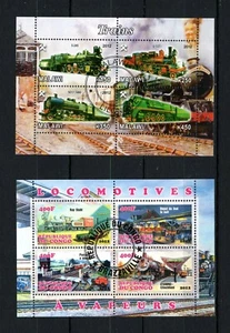 MALAWI CONGO 2012 TRAINS LOCOMOTIVES FERROVIAL RAILROAD STAMPS 2 MS BLOCKS CTO - Picture 1 of 1