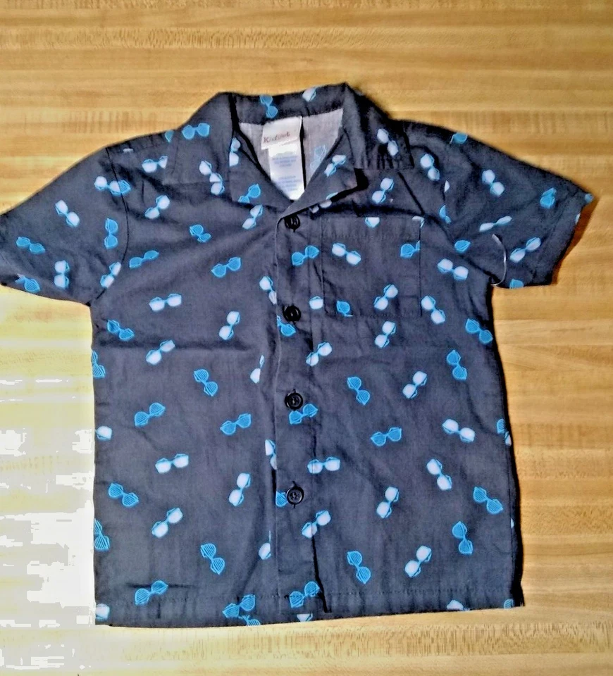 Gafas de sol Kidgets bebé niño 18 meses 100 % algodón gris oscuro camisa con botones Foto 1 de 1