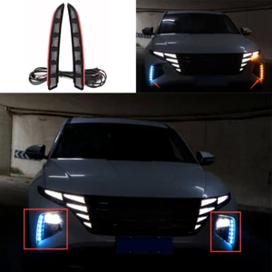 Fit For Hyundai Tucson 2022-2023 Car LED Daytime Running light DRL Fog Lamp 2PCS - Picture 1 of 17