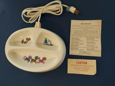 Plato de alimentación eléctrico frío y caliente vintage Hankscraft para niños  Foto 1 de 4