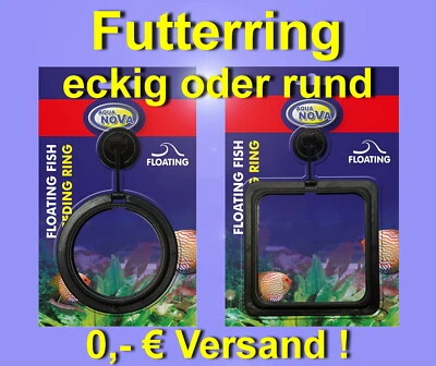 AQUANOVA Aquarium 🐟 FUTTERRING ✚ VARIABLER HALTERUNG 🐟 Futterkorb Zubehör Fischfutter