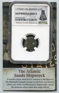 1775 Mexico 1/2 Real Silver Coin Atlantic Sands Shipwreck NGC Rare - JR082 - Picture 1 of 3