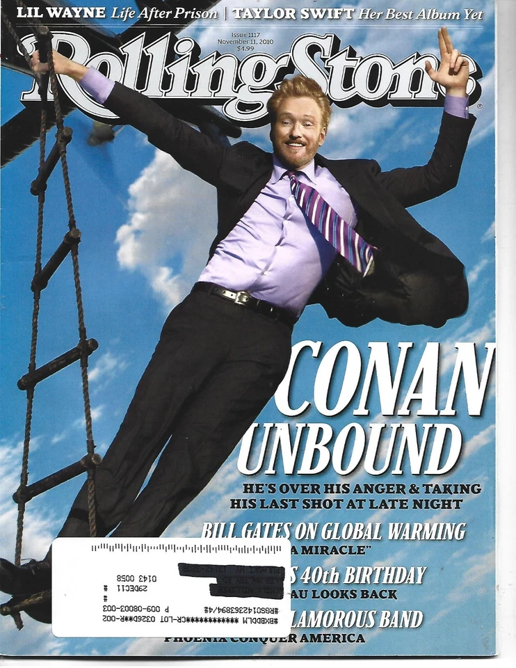 NOVEMBER 2010 ROLLING STONE MAGAZINE CONAN O'BRIEN BILL GATES TAYLOR SWIFT WAYNE - Image 1 of 1