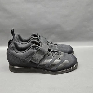 Adidas Powerlift Shoes Mens Size 10 Black Weightlifting Training FV6599 Strap - Picture 1 of 9
