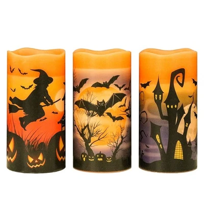 Halloween Flameless Flickering Candles with 6-Hour Timer, Battery Operated Wa... - Image 1 of 4
