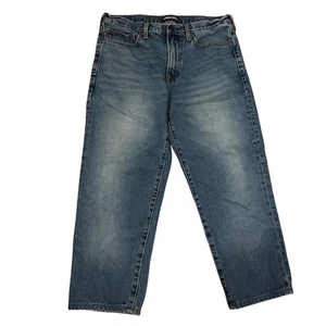 Jeans Lands' End denim sbiadito taglia 34 Square Rigger retrò USA uomo ritagliato 26" - Foto 1 di 2