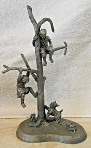 Robert Drury for International Pewter Figurine of Children Playing in Tree - Picture 1 of 12
