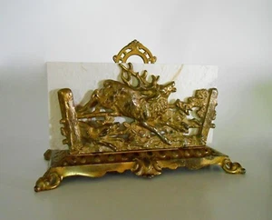 Bradley and Hubbard Stag & Hounds Letter Holder in Brass - Picture 1 of 6