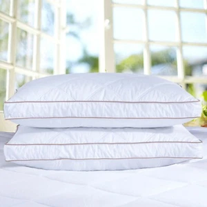 Paquete de 2 almohadas de cama de plumón de ganso de 2" talla estándar queen fundida - Imagen 1 de 6