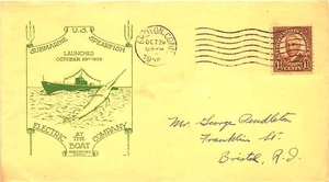 Groton CT 1938 U.S. Submarine Spearfish Launching Cachet Cover - Picture 1 of 2