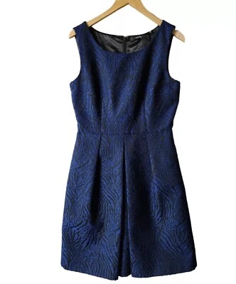 Tahari Black/Blue Brocade Britta Dress size -10 New-$248 - Image 1 of 4