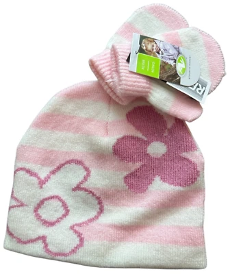 Conjunto Gorro Y Guantes Flor Rosa Vintage Nuevo Con Etiquetas Athletic Works Active Infant Foto 1 de 4