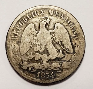 1874 Go S Mexico 50 Centavos - Guanajuato - KM-407.4 - SKU-F5953 - Picture 1 of 2
