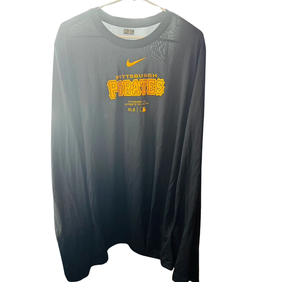 Moletom Pittsburgh Pirates Nike XL preto manga longa beisebol MLB usado - Imagem 1 de 3
